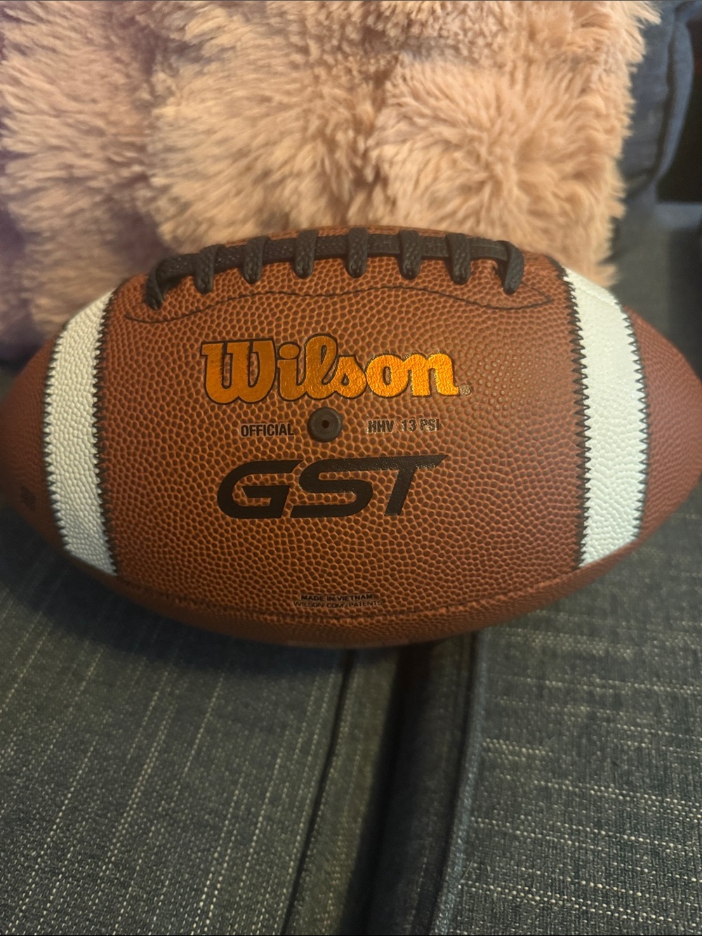 Wilson Brown and White GST Grip Youth Football